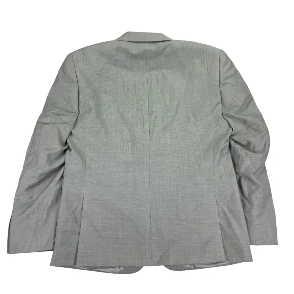 Calvin Klein Mens X Slim Fit Malbin 100% Wool Stretch Suit Jacket Light Gray 42S